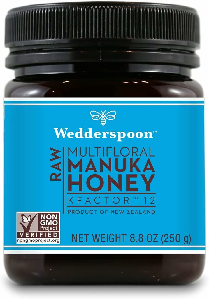 Wedderspoon Raw Premium Manuka Honey, KFactor 12, 8.8 Oz, Unpasteurized, Genuine New Zealand Honey, Non-GMO Superfood, Traceable from Our Hives to Your Home