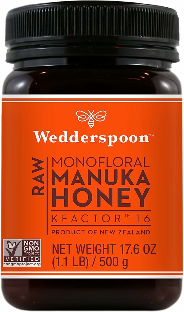 Wedderspoon Raw Premium Manuka Honey, KFactor 16, 17.6 Oz, Unpasteurized, Genuine New Zealand Honey, Traceable from Our Hives to Your Home